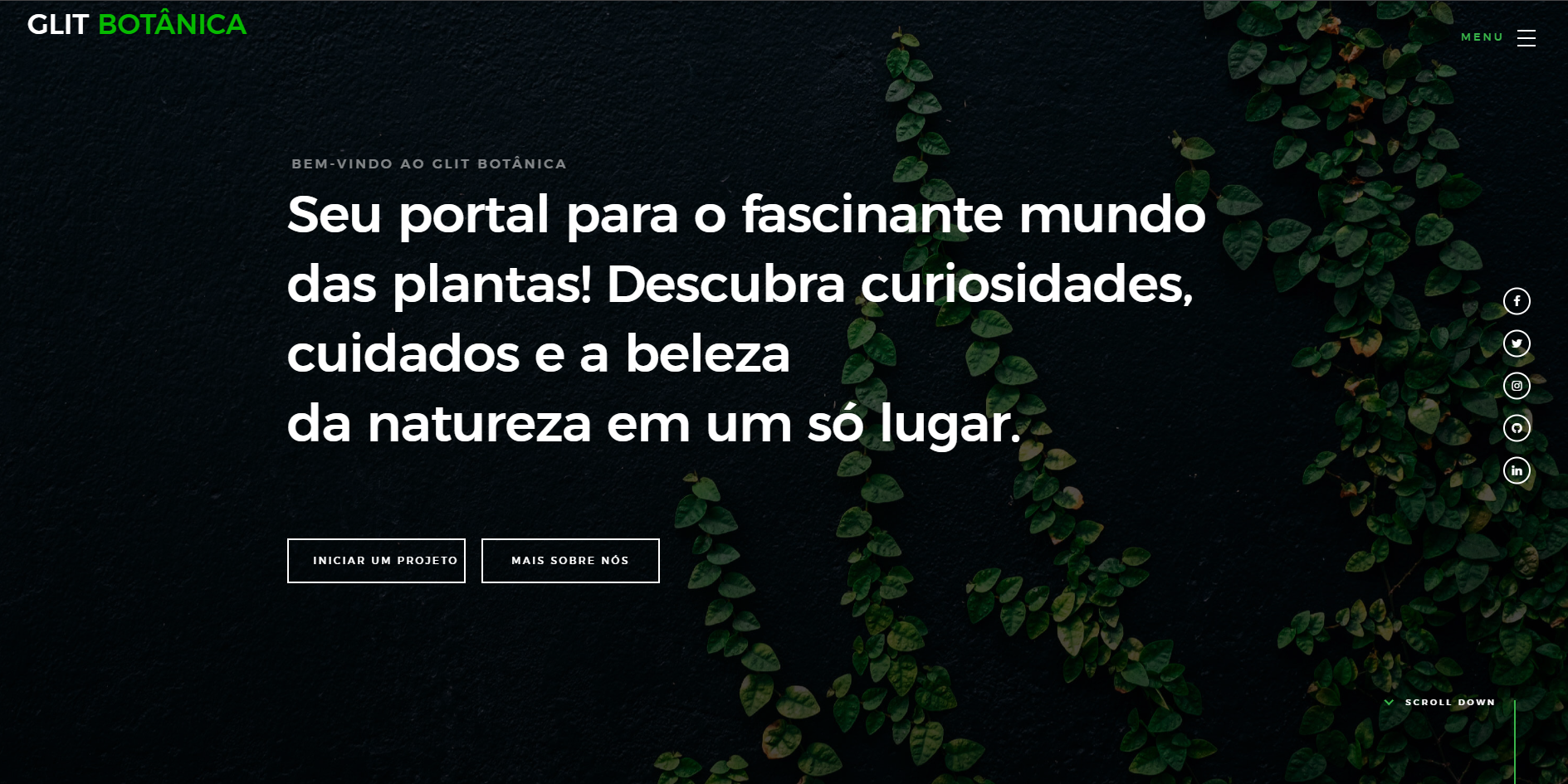 Landing page Botanica 
